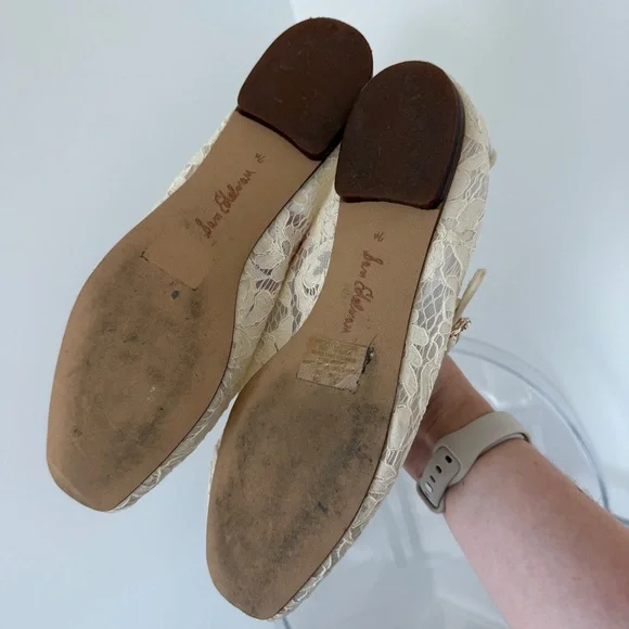 Sam Edelman Michaela Mary Jane Flat - Ivory Lace - Picture 4 of 5